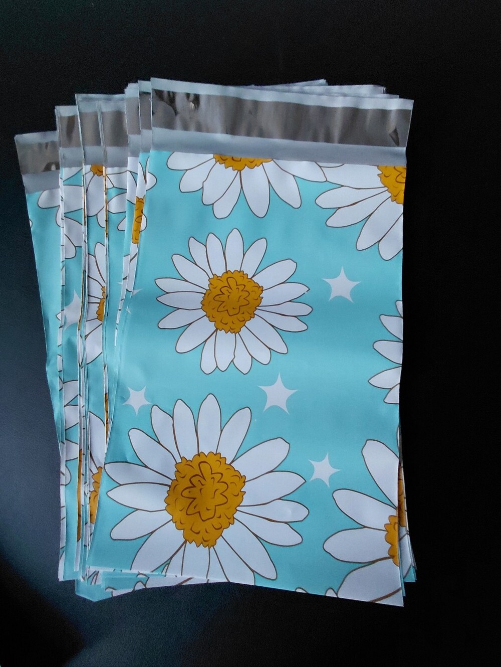 20ct. 6x9 Floral Daisy Polymailers Random Thank You Cards And Stickers - Picture 5 of 5